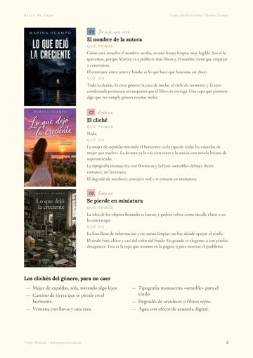 Página 6 del brief: las referencias que no y los clichés del género