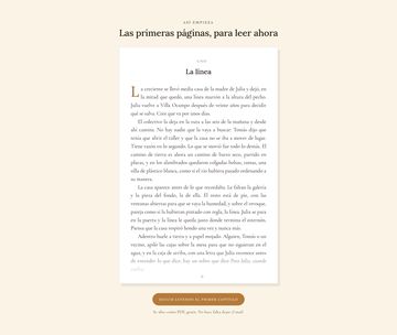 Sección de la página con las primeras páginas del libro para leer
